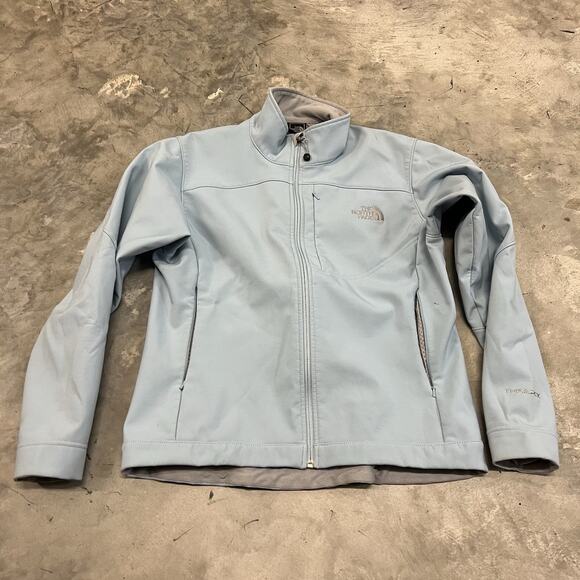 The North Face APEX Size M Womens Full Zip Stand Collar Softshell Jacket Blue - Picture 1 of 6